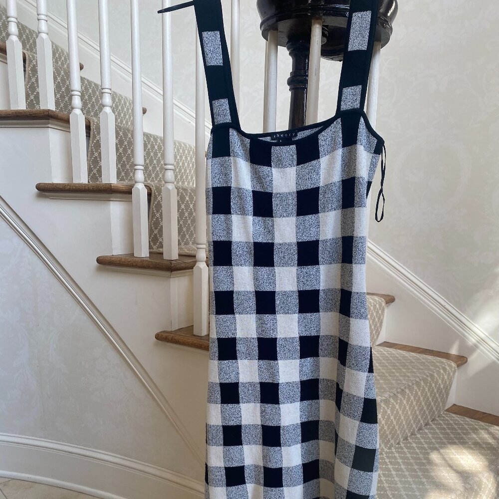Theory Sharneel Check Gingham Knit Dress Small / Petite - RARE & WORN ON TV - Picture 3 of 8